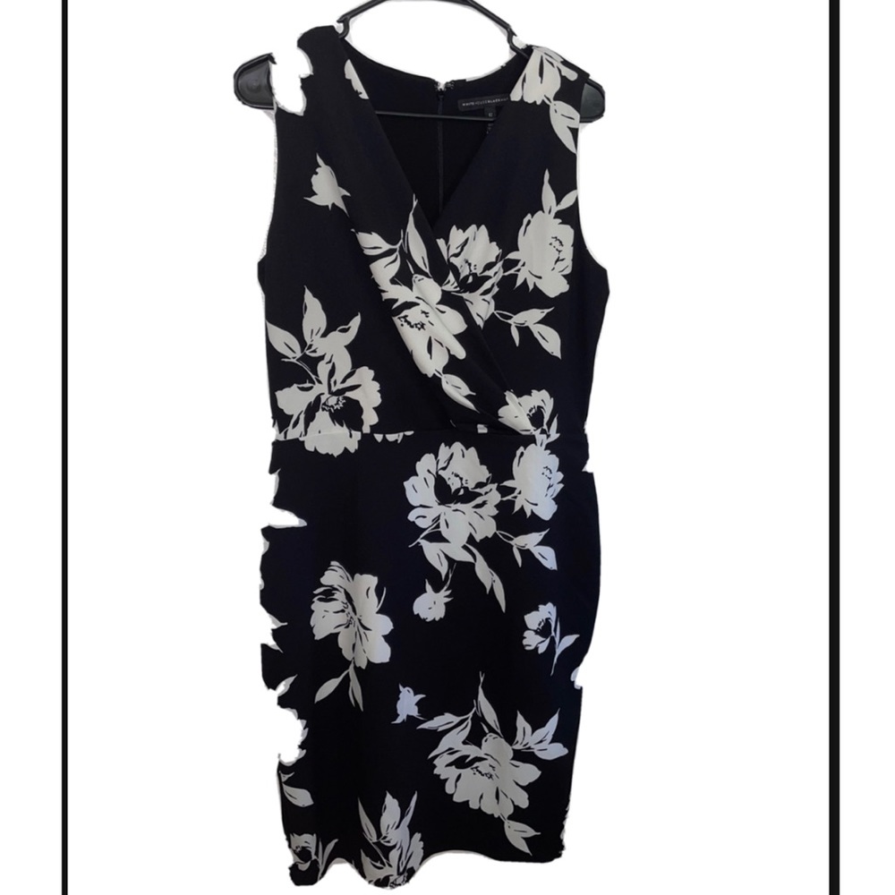 White house black market floral sleeveless dress